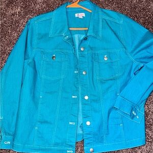 Denim & Co Turquoise Denim Jacket